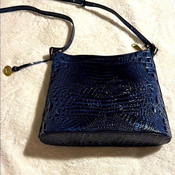 Brahmin Blue Crocodile Embossed Crossbody Bag - Picture 6 of 8